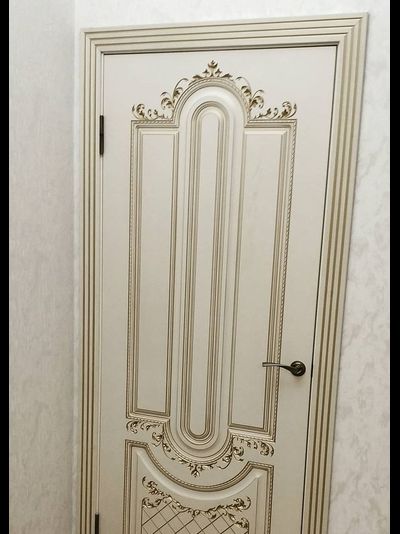 VFD. ALEXANDRIA/ POLAR PG 3D. АЛЕКСАНДРИЯ 3D/ БЕЛАЯ ЭМАЛЬ-ПАТИНА ЗОЛОТО. ПОЛОТНО ГЛУХОЕ