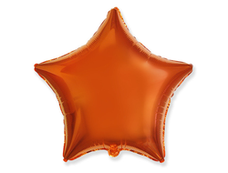Воздушный шар фольгированный "Звезда" оранжевый 45 см