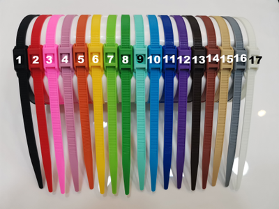 Разноцветные хомуты — стяжки для лабиринта