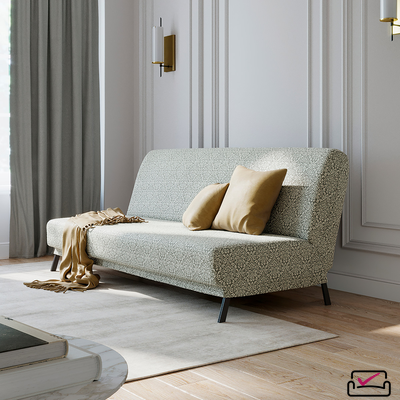 Чехол на 3х местный диван Без подлокотников , диван-книжку, диван Клик-кляк  Жаккард Вензель Серый. Россия