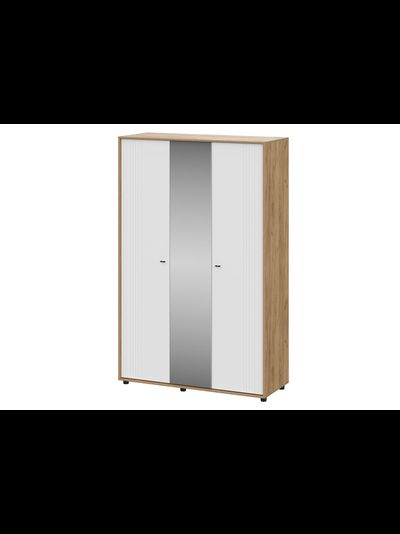 Милан Шкаф трехстворчатый Дуб Золотой/Белый Матовый