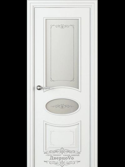 PORTE RICHI (Беларусь). АУРА, ГАБРИЭЛЛА (ЛЧ61-С2), ЭМАЛЬ БЕЛАЯ. СТЕКЛО СВЕТЛОЕ С ПЕСКОСТРУЙНОЙ ОБРАБОТКОЙ