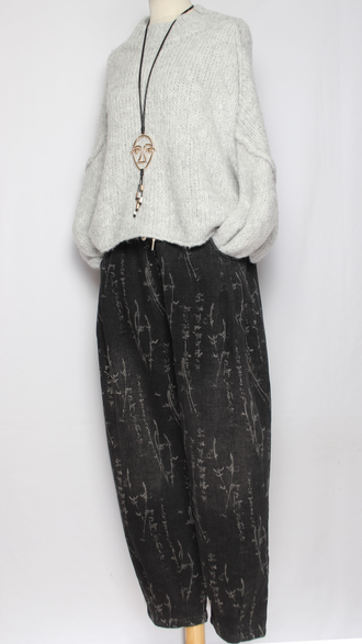 Джинсы "Серые веточки" графит р.48-54