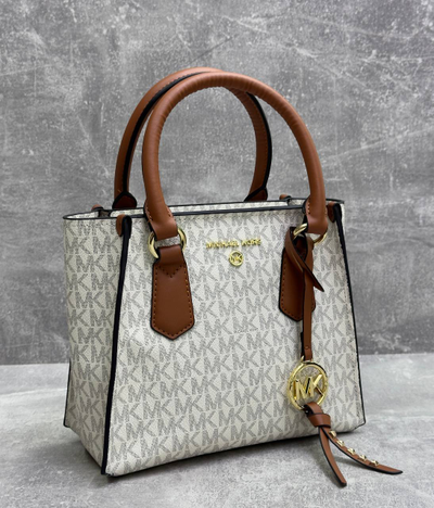 Сумка Michael Kors Kris Logo Satchel White