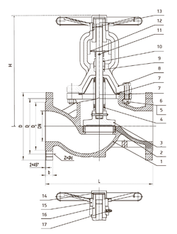 Вентиль запорный с сильфонным уплотнением RSV17 DN32 PN16