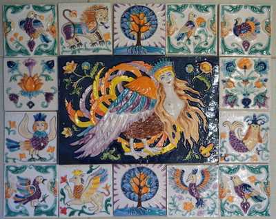 Изразцовое цветное панно "Страфиль"