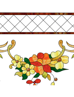 Витражная пленка, витражная пленка самоклеющаяся, пленочный витраж с классическим рисунком