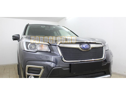 Защита радиатора Subaru Forester V 2018- black верх PREMIUM