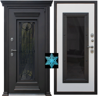 Стальная дверь с ТЕРМОРАЗРЫВОМ &quot;Grand Lux+&quot; с окном и лазерной резкой» (заказная)  Гранд ЛЮКС +