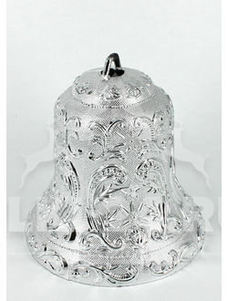 Колокольчик резной 15 см серебро для украшения высотных елок
