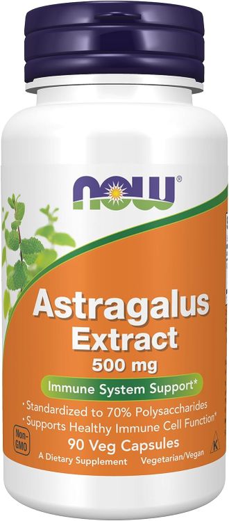 (NOW) ASTRAGALUS 70% EXT 500 MG - (90 капс)