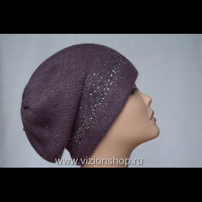 Сиреневый берет женский вязаный Италия Vizio 6490