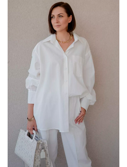 Рубашка оверсайз (молочно-белый)