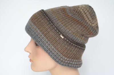 Шапка с отворотом Италия Vizio 110 CRY ореховая