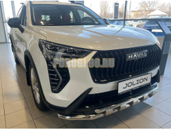 Защита переднего бампера двойная с перемычками Папа Тюнинг d60/42 для Haval Jolion 2024-