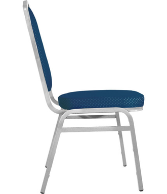 Банкетный стул Квадро 20мм - серебристый, синяя корона