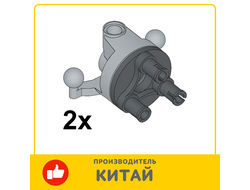 !АНАЛОГ! Technic, Steering Wheel Hub Holder with 2 Pin Holes and 2 Tow Ball Arms with Dark Bluish Gray Wheel Hub 3 Pins Round 11949 / 92909(АНАЛОГ), Light Bluish Gray (11949c010) / 2 шт.