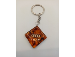 Брелок из натурального янтаря "Audi"