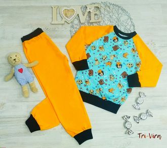 Арт. ПЖ22/2Б  Пижама для мальчиков. Размер с 74-128