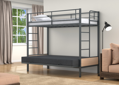 Двухъярусная кровать-диван Дакар 1 Серый (вставки Дуб молочный) фото 3