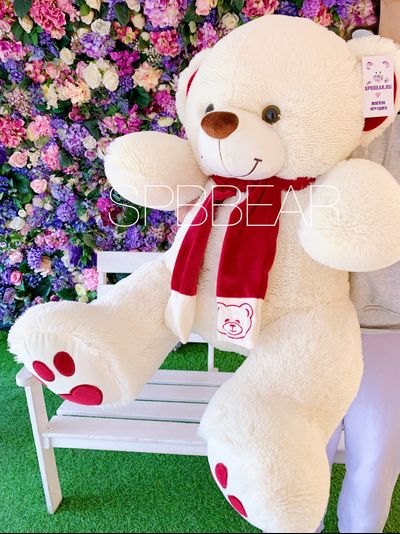 Плюшевый медведь 110 см бежевый Кевин