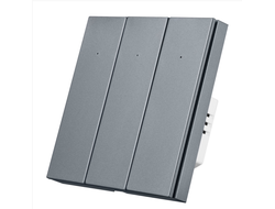 Умный Wi-Fi выключатель ROXIMO трехклавишный, серый SWBTN01-3S