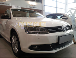 Защита радиатора Volkswagen Jetta VI 2010-2014 black PREMIUM