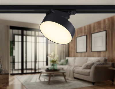 Трековый однофазный светодиодный светильник GL 6839 BK черный LED 15W 3000K D115*80