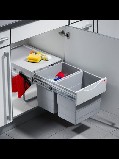 ВСТРАИВАЕМОЕ ВЕДРО ДЛЯ МУСОРА 36Л (2X18) SPACE SAVING HAILO 3641-12