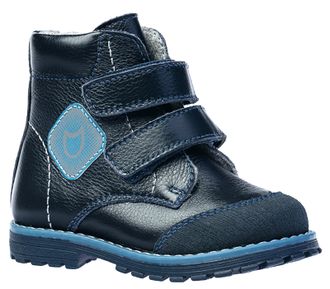 Ботинки "Котофей" синий натуральная кожа / подклад-байка арт:152252-33, размеры:22