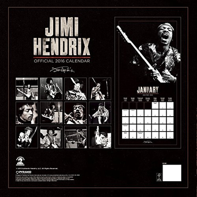 Jimi Hendrix Official Календарь 2016 ИНОСТРАННЫЕ ПЕРЕКИДНЫЕ КАЛЕНДАРИ 2016, Jimi Hendrix Official CA