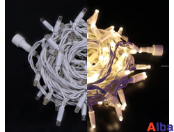 Гирлянда-Нить 10 м, 24В, БЕЛЫЙ ТЕПЛЫЙ, IP65 резина, мерцание