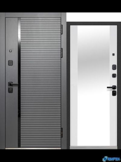 Дверь входная металлическая Luxor 2МДФ Горизонталь Зеркало купить в Челябинске | КВИРТЕК