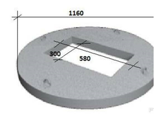 Крышка для колодца (плита перекрытия) 1-1,2м