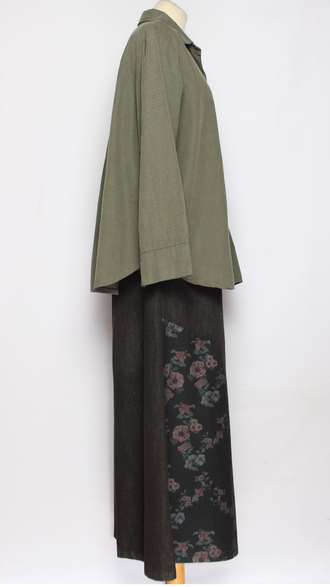 Рубашка вельветовая "Укороченная защип сзади" хаки р.46-54