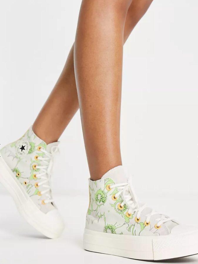 Купить кеды Converse Chuck Taylor All Star Lift Crafted Florals с  цветочками на платформе в СПб с доставкой