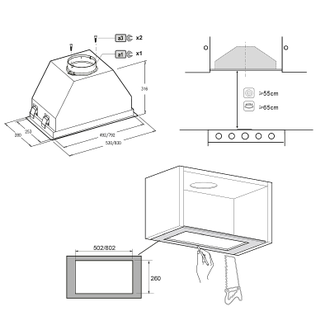 Полновстраиваемая вытяжка Korting KHI 60945 DGW