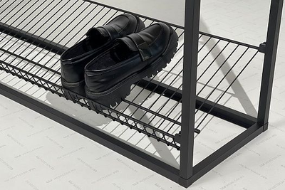 Обувница Крафт 2 Черный муар/Белый