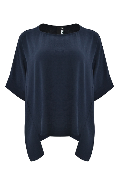 Топ синий с круговым вырезом