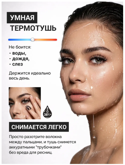 Термотушь для ресниц подкручивание объем удлинение OSCAR READY BelorDesign