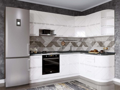 Кухонный гарнитур угловой Бьянка размер 240х163 см