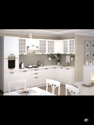 Прага модульная кухня Белое дерево