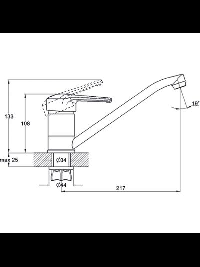 Cмеситель для кухни на гайке Solone SIT4-A182 однорычажный