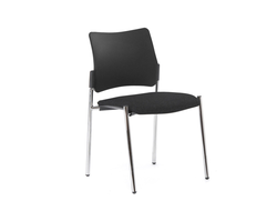 Кресло PINKO PLASTIC 4LEGS б/подл черн/черный/хром