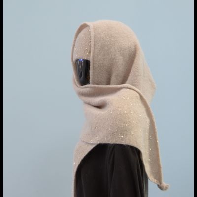 Кремовый шарф платок женский с пайетками Италия Vizio 6943 ST ORO / Tresor