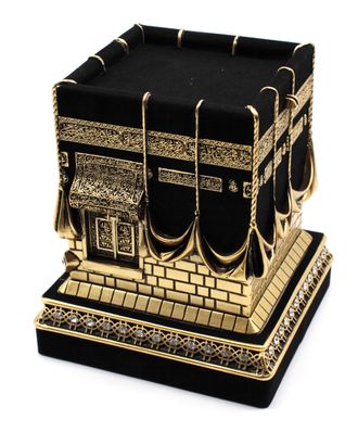 Мусульманский сувенир настольный "Кааба" из металла в бархате со стразами купить