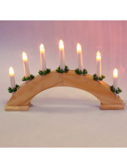 Гирлянда-горка "Свечи", деревянная подставка, 7 свечей