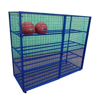 Стеллаж для хранения мячей и инвентаря передвижной металлический (сетка)