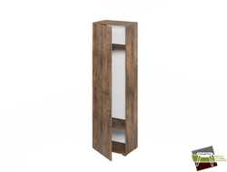Шкаф для одежды узкий L-621 таксония шоколадная 570*374*1916 мм (Ш*Г*В)