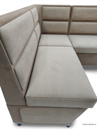 Кухонный Угловой диван "ФОРУМ-1МС", Велюр Teddy - 008/731 Левый
